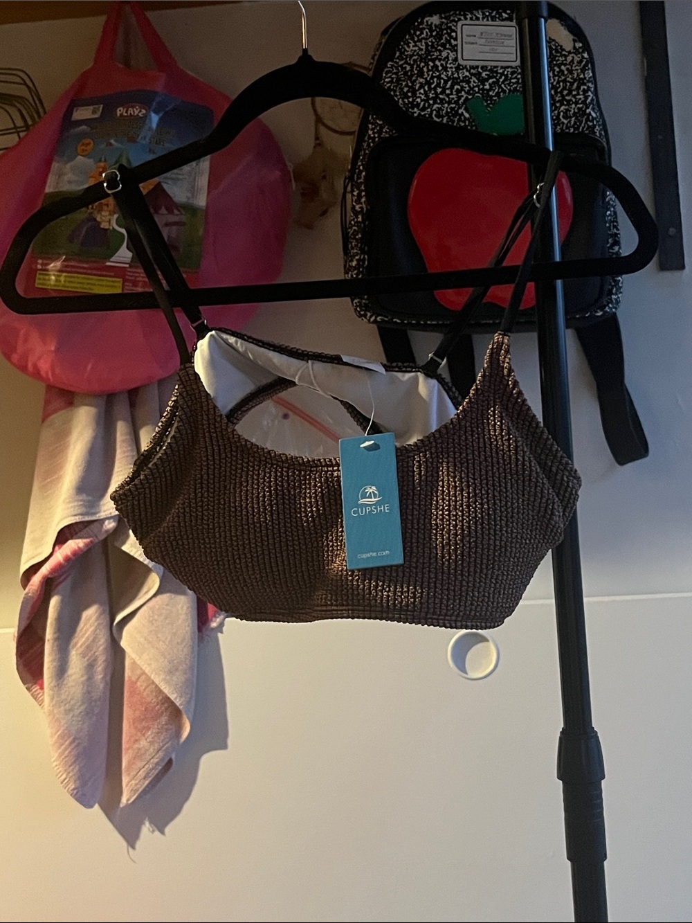 Cupshe Chocolate Brown Textured Bikini Bralette